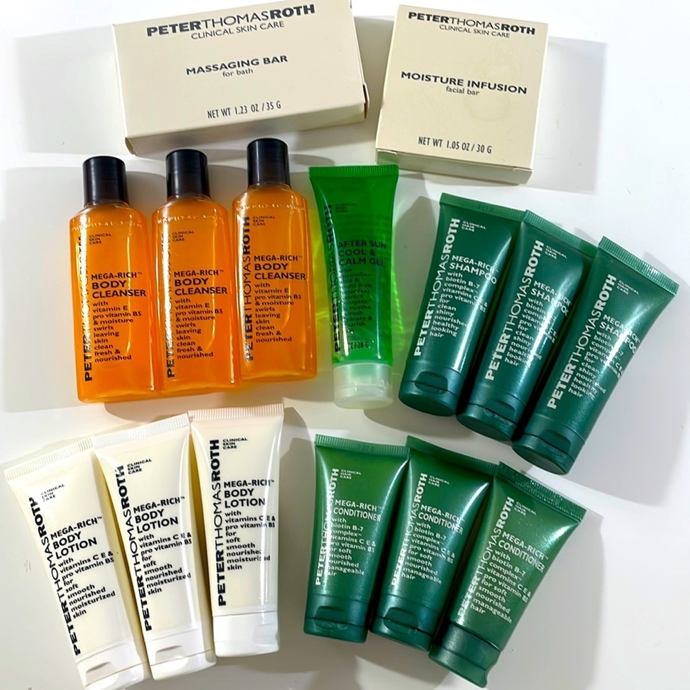 Peter Thomas Roth Travel Hotel Bath & Body Set Shampoo Cleanser Lotion 15 Airbnb